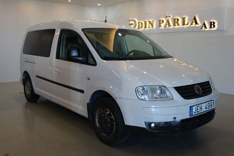 Vit Begagnad 2009 VW Caddy Maxi Minibuss | 79 900 kr (Dyr) - Bild 1/4