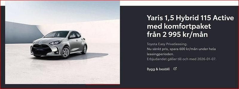 Ny 2025 Toyota Yaris Active Halvkombi | 254 900 kr - Bild 1/1