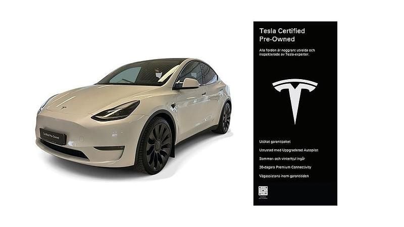 Vit Begagnad 2023 Tesla Model Y Performance SUV | 483 000 kr (Lite dyr) - Bild 1/4