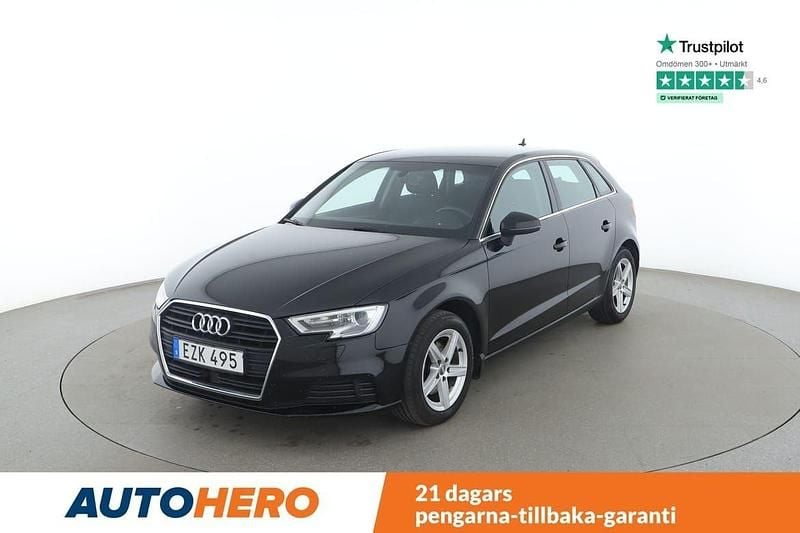 Svart Begagnad 2018 Audi A3 Sportback Halvkombi | 201 000 kr (Marknadspris) - Bild 1/4