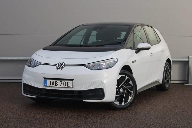 Vit Begagnad 2021 VW ID.3 Pro Performance Halvkombi | 197 800 kr (Bra pris) - Bild 1/4