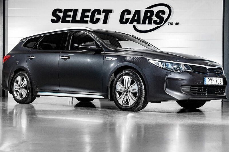 Grå Begagnad 2018 Kia Optima Hybrid Advance Sedan | 199 900 kr (Lite dyr) - Bild 1/4