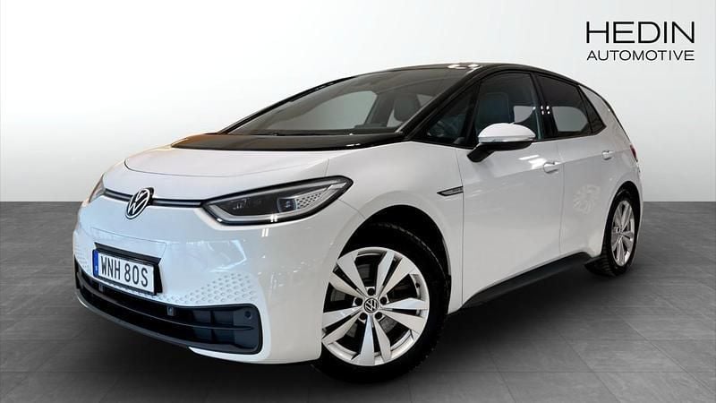 Vit (white) Begagnad 2021 VW ID.3 Pro Halvkombi | 279 900 kr (Marknadspris) - Bild 1/4