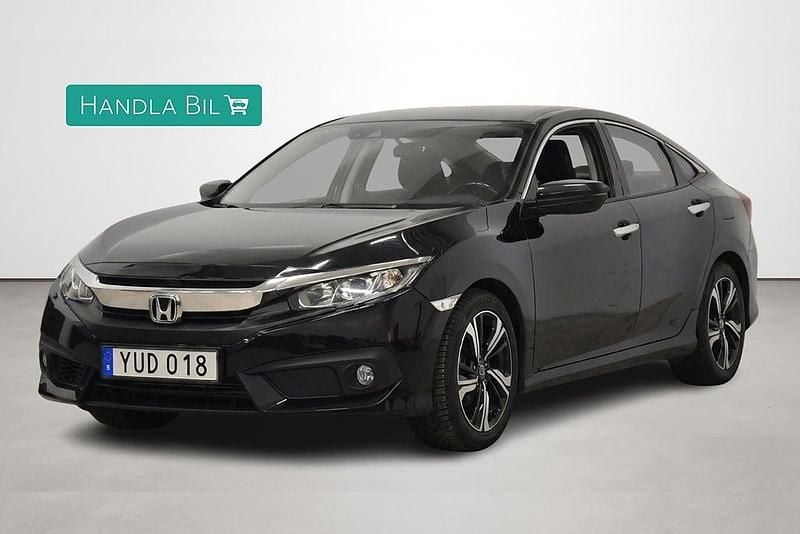 Svart Begagnad 2018 Honda Civic Elegance Sedan | 199 800 kr (Bra pris) - Bild 1/4