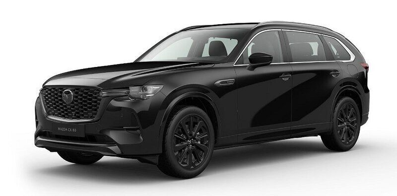 Svart (svart metallic) Ny 2024 Mazda CX-80 Homura-Line SUV | 639 900 kr (Marknadspris) - Bild 1/4
