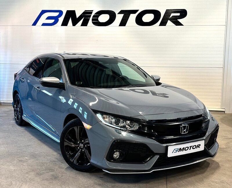 Mörkgrå (grå) Begagnad 2018 Honda Civic Elegance Halvkombi | 199 900 kr (Lite dyr) - Bild 1/4