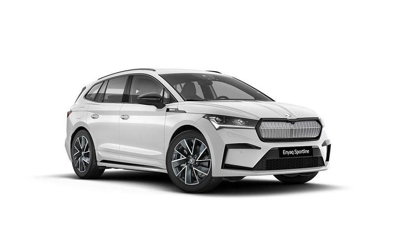 Vit Ny 2025 Skoda Enyaq iV SportLine SUV | 603 375 kr (Marknadspris) - Bild 1/4