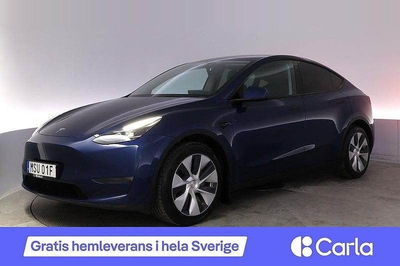 Blå Begagnad 2022 Tesla Model Y Long Range AWD SUV | 400 990 kr (Marknadspris) - Bild 1/4