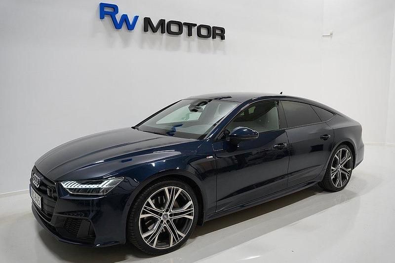 Begagnad Audi A7 S-Line 286 HK (210 kW) 2018 Blå Halvkombi