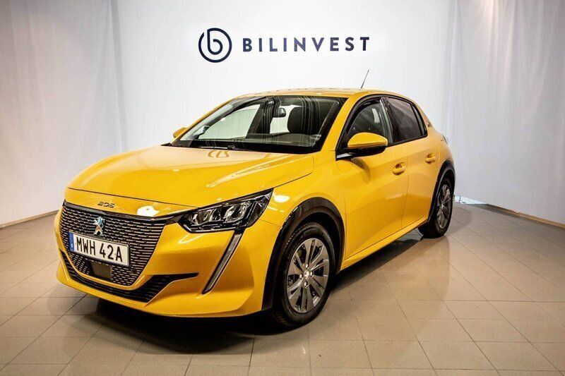 Gul Begagnad 2021 Peugeot e-208 Allure Halvkombi | 259 900 kr - Bild 1/4