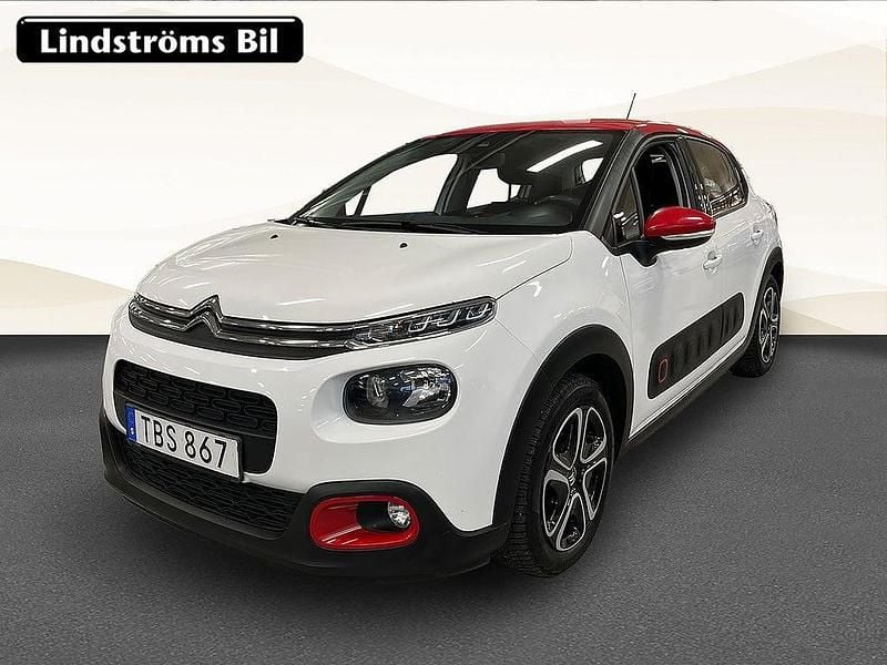 Vit Begagnad 2018 Citroën C3 PureTech Halvkombi | 134 900 kr (Marknadspris) - Bild 1/3