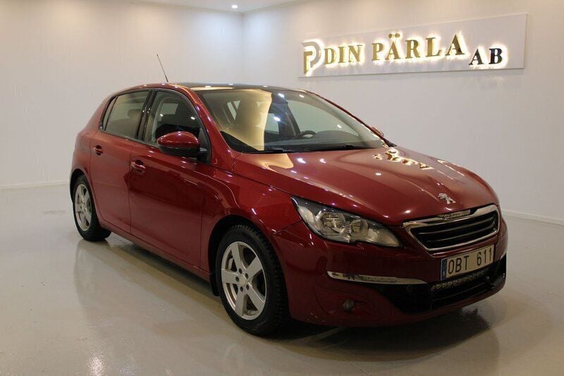 Mörkröd (röd) Begagnad 2014 Peugeot 308 Active Halvkombi | 64 900 kr (Bra pris) - Bild 1/4