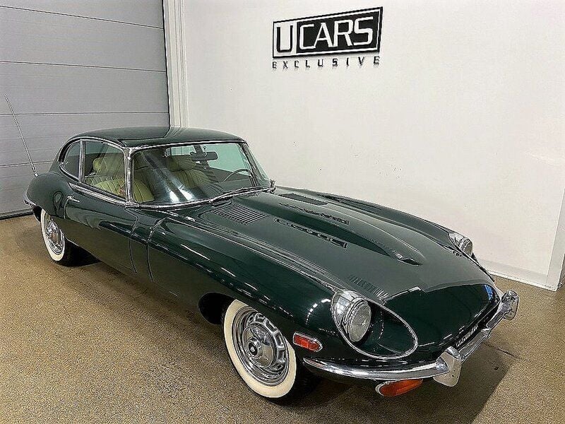 Begagnad Jaguar E-Type 269 HK (197 kW) 1970 Mörkgrön Sportkupé
