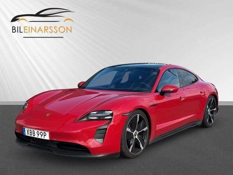 Röd Begagnad 2020 Porsche Taycan 4S Sedan | 699 900 kr (Bra pris) - Bild 1/4