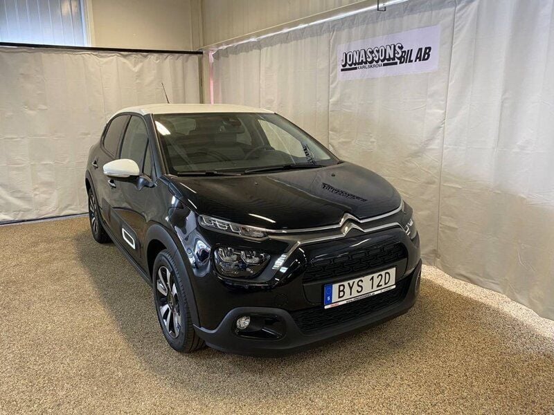 Svart Begagnad 2022 Citroën C3 Shine Halvkombi | 255 890 kr - Bild 1/4