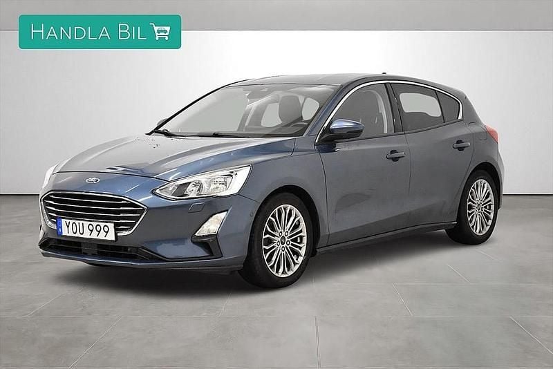 Begagnad Ford Focus Titanium 125 HK (91 kW) 2018 Blå Halvkombi