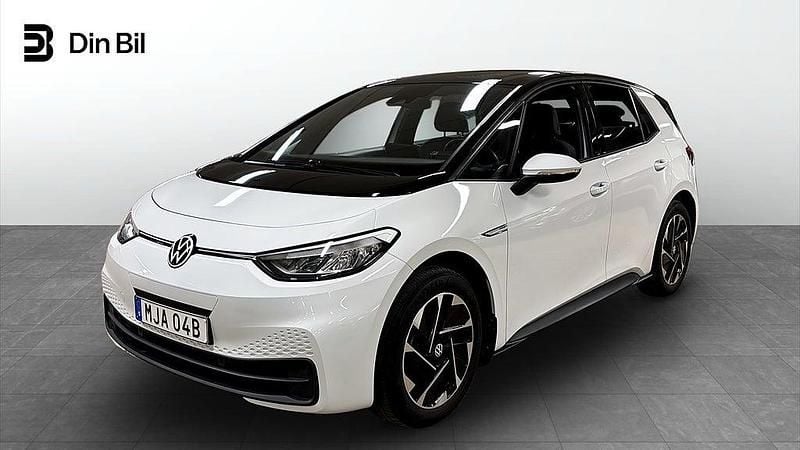 Begagnad VW ID.3 Pro 150 kW (204 HK) 2022 Glacier white metallic bl Halvkombi
