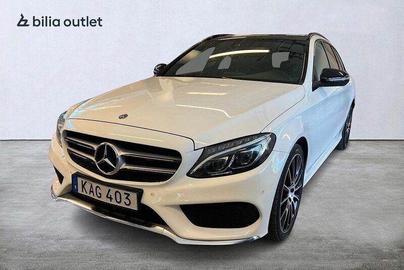 Vit Begagnad 2017 Mercedes C220 AMG line Kombi | 204 000 kr (Marknadspris) - Bild 1/3