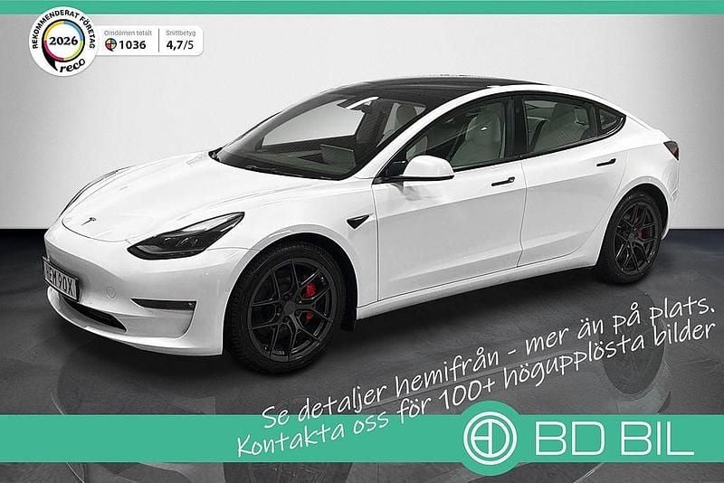 Begagnad Tesla Model 3 Performance 461 kW (627 HK) 2022 Vit Sedan