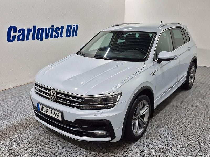 Vit (white silver metallic) Begagnad 2019 VW Tiguan R-line SUV | 285 000 kr (Lite dyr) - Bild 1/4