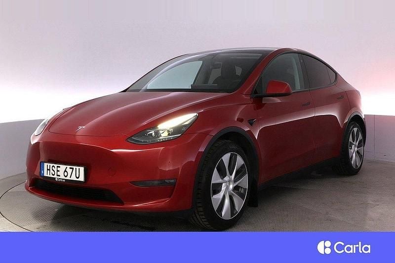 Röd Begagnad 2022 Tesla Model Y Long Range SUV | 377 900 kr - Bild 1/4
