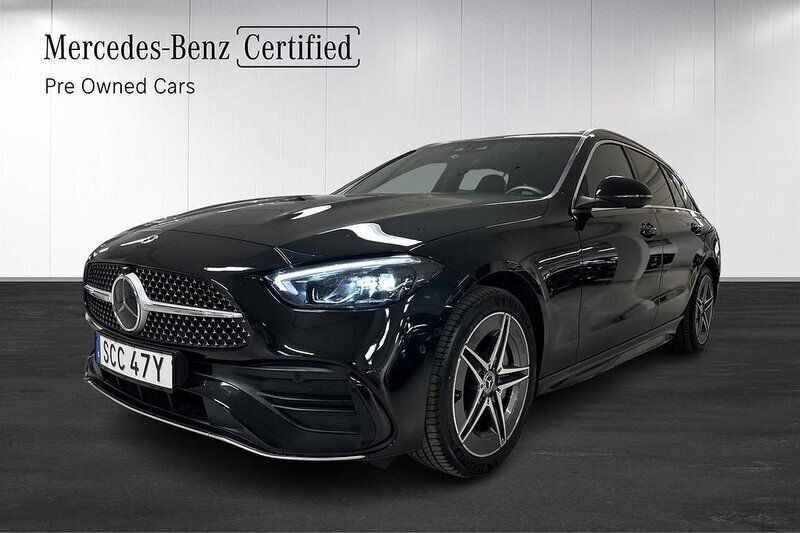 Svart Begagnad 2023 Mercedes C300e AMG Kombi | 458 700 kr (Bra pris) - Bild 1/4