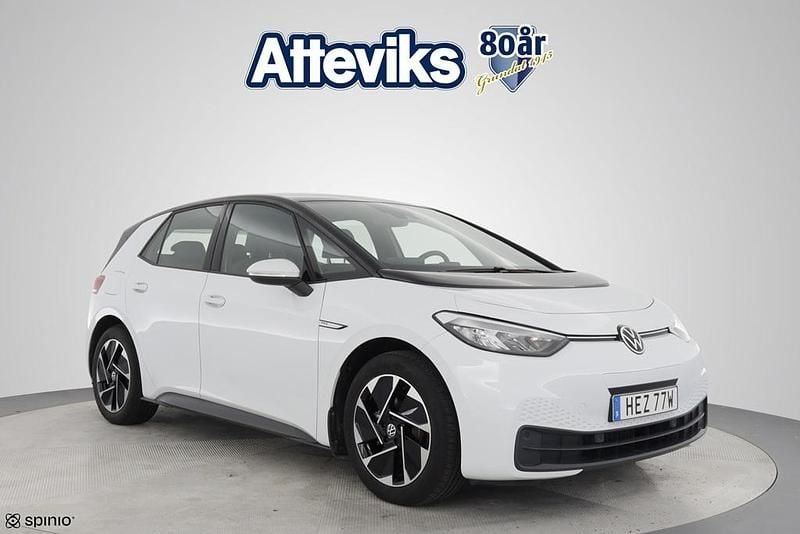 Vit Begagnad 2022 VW ID.3 Pro Performance Halvkombi | 249 800 kr (Bra pris) - Bild 1/3