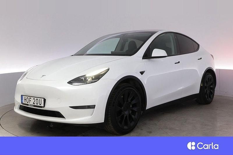 Vit Begagnad 2022 Tesla Model Y Long Range AWD SUV | 408 900 kr - Bild 1/4