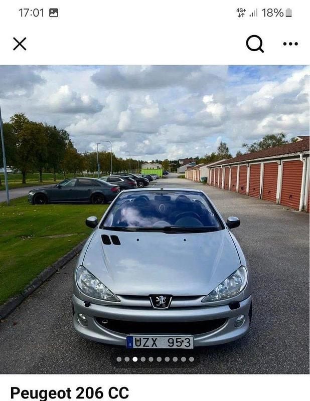Grå Begagnad 2004 Peugeot 206 CC Cab | 17 900 kr (Bra pris) - Bild 1/4