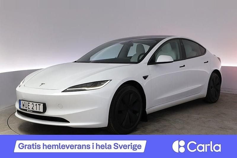 Vit Begagnad 2024 Tesla Model 3 Standard Range Sedan | 369 990 kr (Bra pris) - Bild 1/4