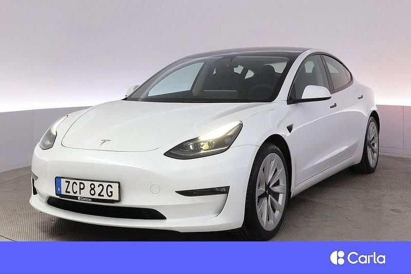 Vit Begagnad 2021 Tesla Model 3 Long Range AWD Sedan | 319 900 kr (Dyr) - Bild 1/4