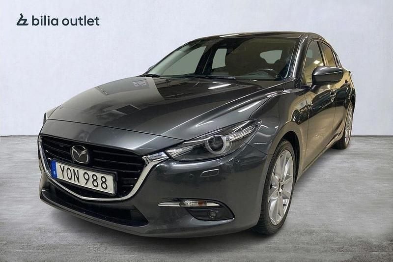 Grå Begagnad 2018 Mazda 3 Optimum Halvkombi | 209 900 kr - Bild 1/3