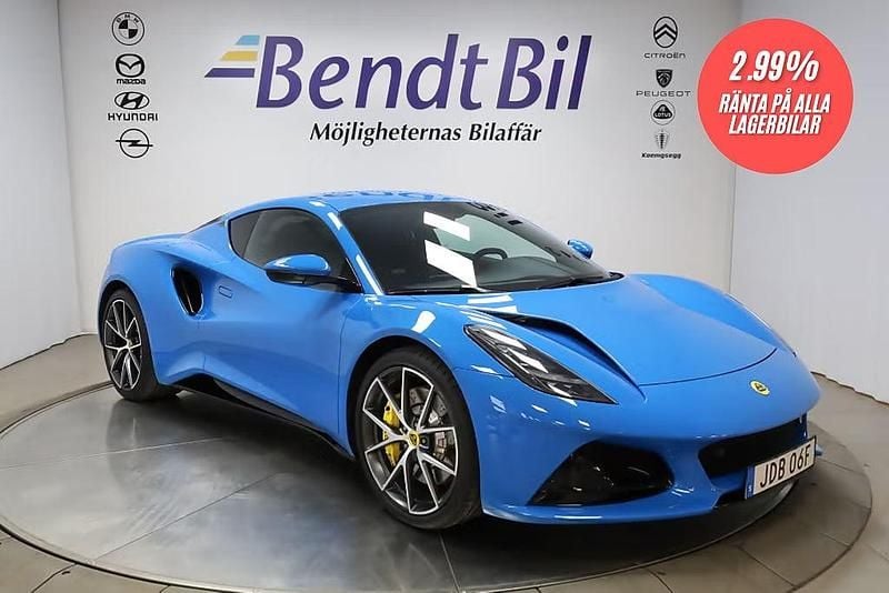 Begagnad Lotus Emira 407 HK (299 kW) 2023 Seneca blue Sportkupé