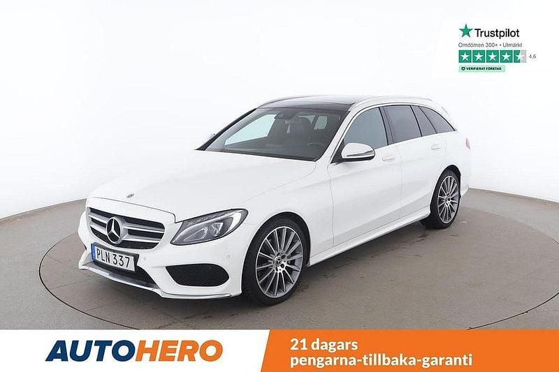 Vit Begagnad 2018 Mercedes C220 AMG line Kombi | 267 000 kr (Marknadspris) - Bild 1/4