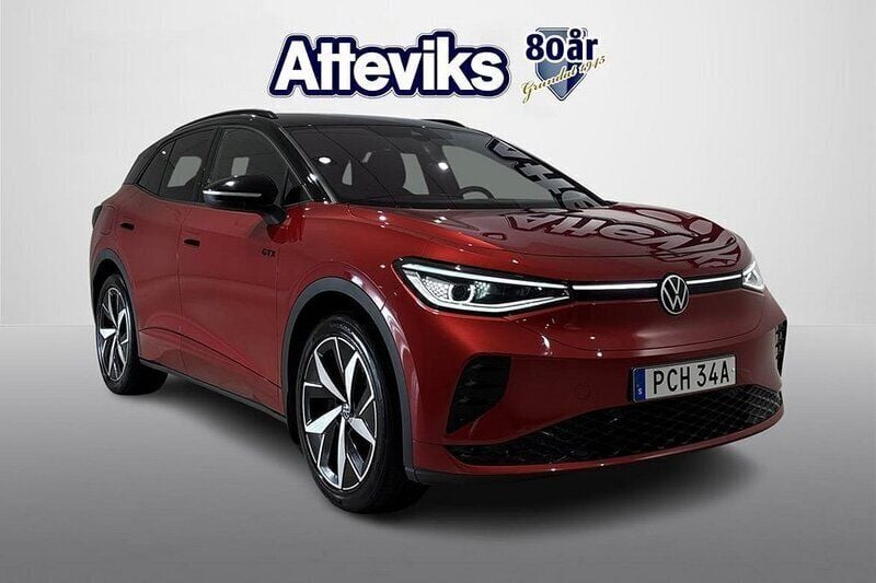 Mörkröd Begagnad 2022 VW ID.4 GTX SUV | 409 900 kr (Marknadspris) - Bild 1/4