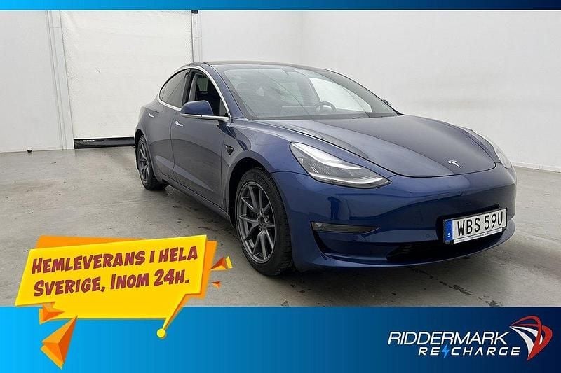 Blå Begagnad 2019 Tesla Model 3 Long Range AWD Sedan | 254 800 kr (Bra pris) - Bild 1/3