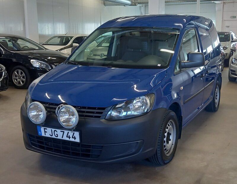 Mörkblå (blå) Begagnad 2014 VW Caddy Minibuss | 75 000 kr (Lite dyr) - Bild 1/4