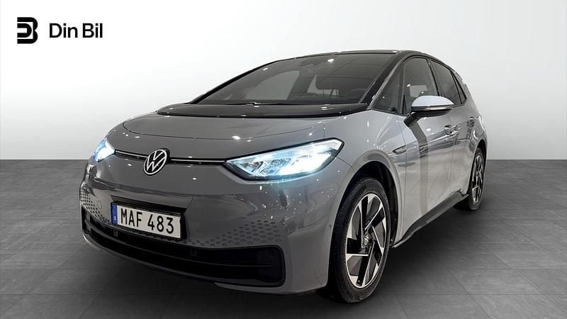 Moonstone grey black Begagnad 2022 VW ID.3 Pro Performance Halvkombi | 279 900 kr (Marknadspris) - Bild 1/4