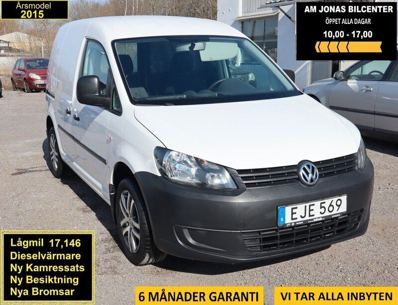 Vit Begagnad 2015 VW Caddy Minibuss | 59 900 kr (Bra pris) - Bild 1/4