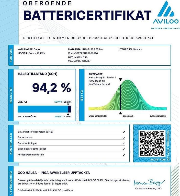 Begagnad Cupra Born 150 kW (204 HK) 2023 Vapor grå Halvkombi