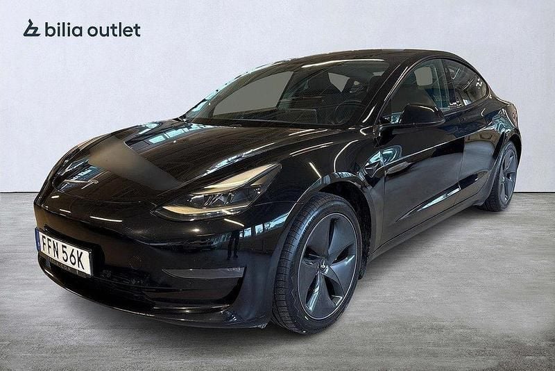 Svart Begagnad 2021 Tesla Model 3 Long Range Sedan | 279 900 kr (Bra pris) - Bild 1/4