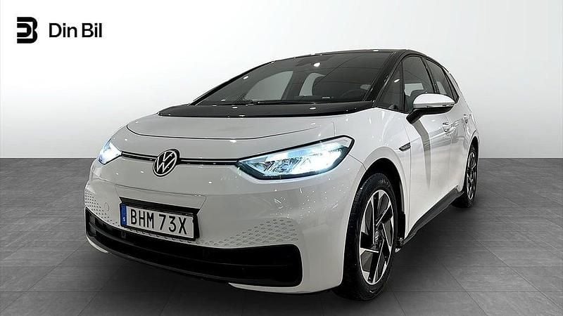 Begagnad VW ID.3 Pro Performance 150 kW (204 HK) 2021 Vit Halvkombi