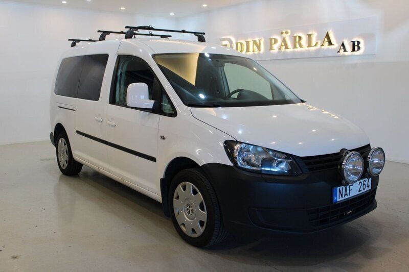 Vit Begagnad 2013 VW Caddy Maxi Minibuss | 89 900 kr (Dyr) - Bild 1/4