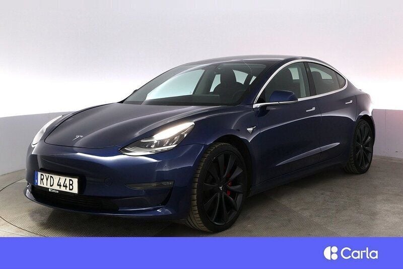 Null Begagnad 2019 Tesla Model 3 Performance Sedan | 261 900 kr (Marknadspris) - Bild 1/4