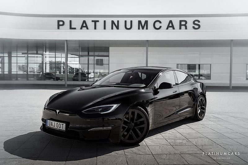 Svart Begagnad 2022 Tesla Model S Plaid Sedan | 939 000 kr - Bild 1/4