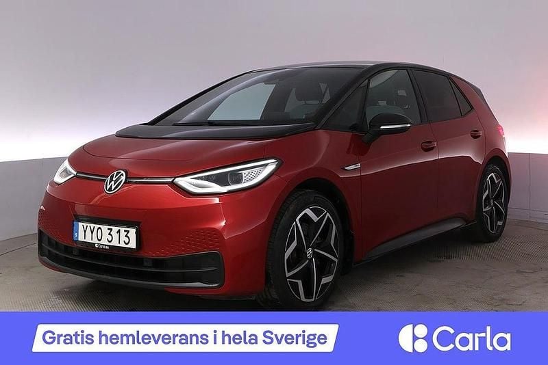 Röd Begagnad 2022 VW ID.3 Pro Performance Halvkombi | 234 900 kr (Bra pris) - Bild 1/4