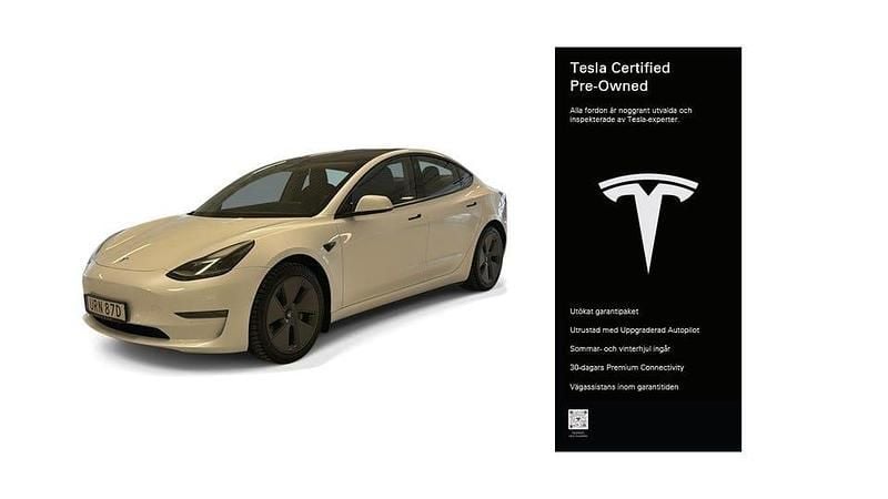 Begagnad Tesla Model 3 Long Range AWD 366 kW (498 HK) 2021 Vit Sedan