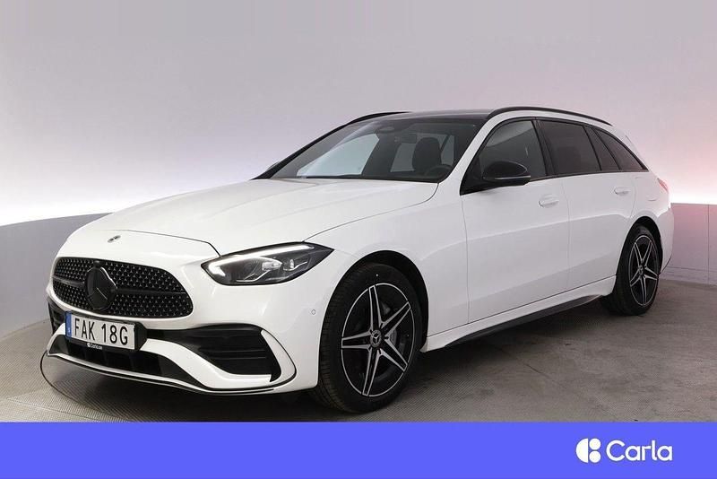 Vit Begagnad 2023 Mercedes C300e AMG Kombi | 474 900 kr (Marknadspris) - Bild 1/4