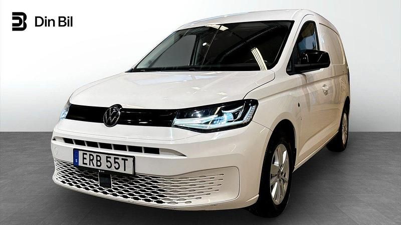 Vit (candy white) Begagnad 2021 VW Caddy Minibuss | 219 900 kr (Bra pris) - Bild 1/4