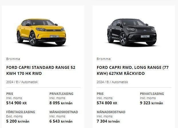 Gul Begagnad 2024 Ford Capri SUV | 514 900 kr - Bild 1/1